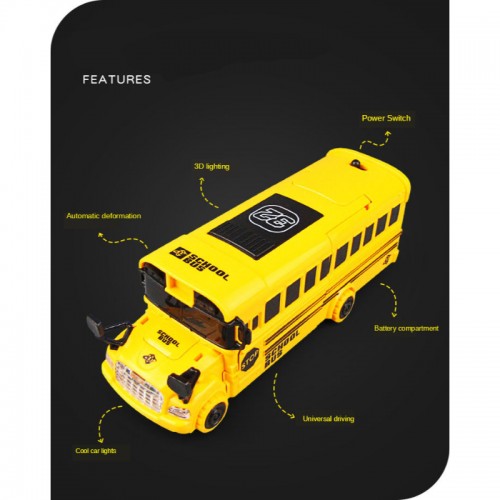 Universal Automatic Transforming Driving Bus Toy with 3D Lightning and Sound Universal Automatic Transforming Driving Bus Toy with 3D Lightning and Sound